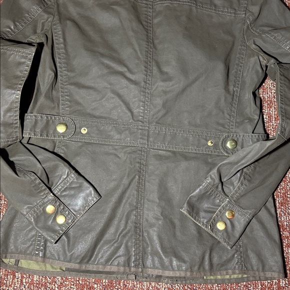 J. crew military style relaxed boyfriend field jacket xs waxed denim grunge - Picture 8 of 12